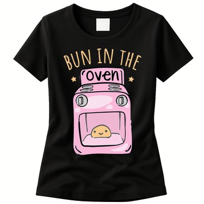 Bun In The Oven Baby Announcement Womens T-Shirt