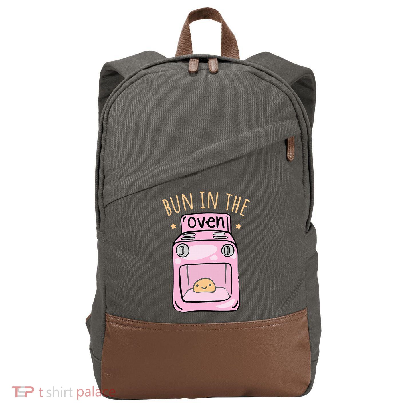 Bun In The Oven Baby Announcement Cotton Canvas Backpack