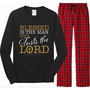 Blessed Is The Man Who Trusts The Lord Jesus Christian Bible Long Sleeve Pajama Set