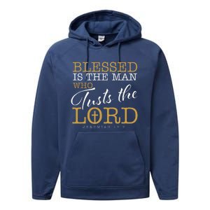 Blessed Is The Man Who Trusts The Lord Jesus Christian Bible Performance Fleece Hoodie