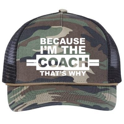 Because I'm The Coach That's Why Retro Rope Trucker Hat Cap