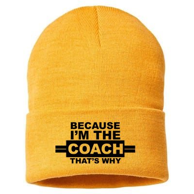 Because I'm The Coach That's Why Sustainable Knit Beanie