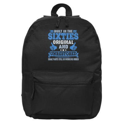 Built In The Sixties Original And Unrestored 60s Birthday 16 in Basic Backpack