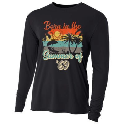 Born In The Summer Of 69 50th Birthday Vintage Cooling Performance Long Sleeve Crew