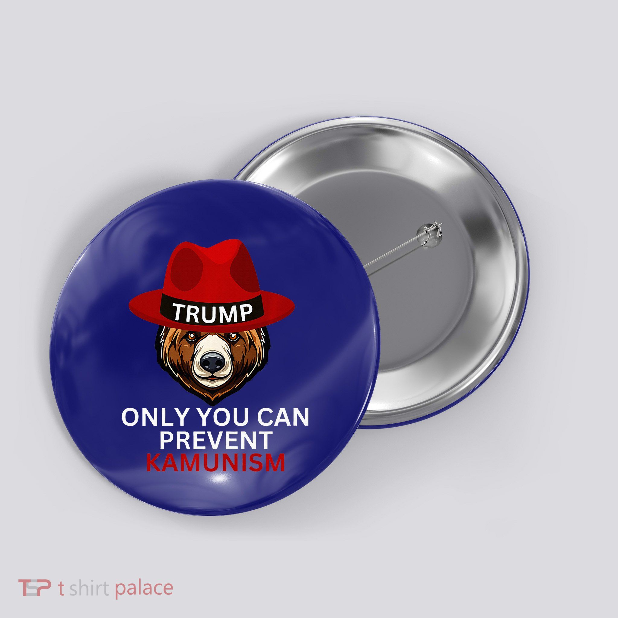 Bear In Trump Hat. Only You Can Prevent Communism. Premium Button