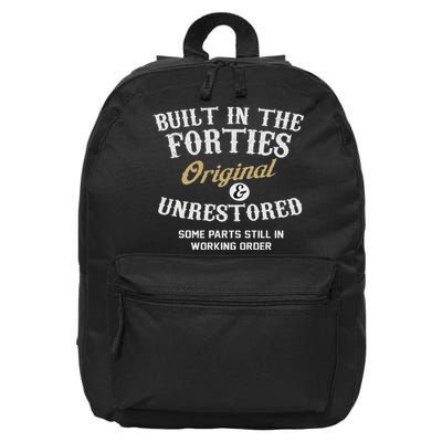 Built In The Forties Original And Unrestored 70th Birthday 16 in Basic Backpack