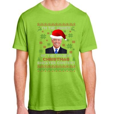 Biden Im The Winner Of The Ugliest Christmas Sweater Contest Adult ChromaSoft Performance T-Shirt