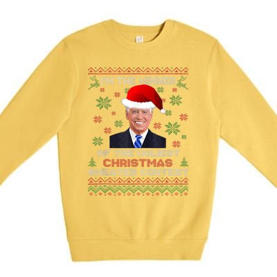 Biden Im The Winner Of The Ugliest Christmas Sweater Contest Premium Crewneck Sweatshirt