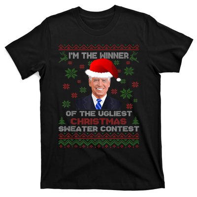 Biden Im The Winner Of The Ugliest Christmas Sweater Contest T-Shirt