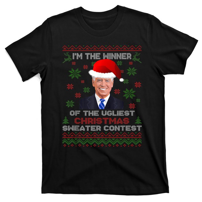 Biden Im The Winner Of The Ugliest Christmas Sweater Contest T-Shirt