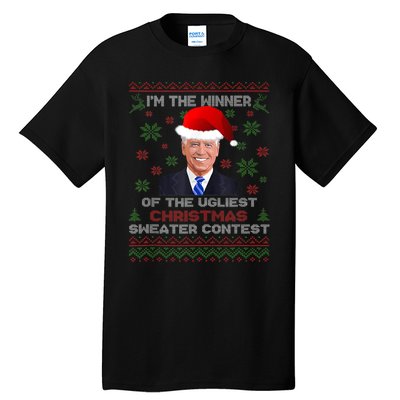 Biden Im The Winner Of The Ugliest Christmas Sweater Contest Tall T-Shirt