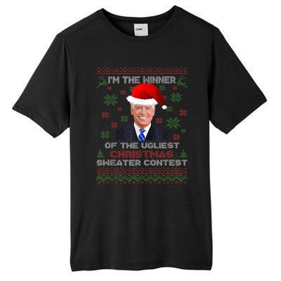 Biden Im The Winner Of The Ugliest Christmas Sweater Contest Tall Fusion ChromaSoft Performance T-Shirt