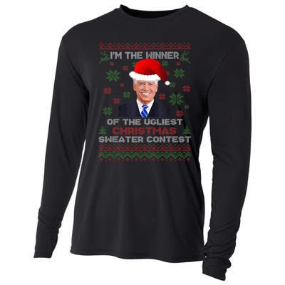 Biden Im The Winner Of The Ugliest Christmas Sweater Contest Cooling Performance Long Sleeve Crew