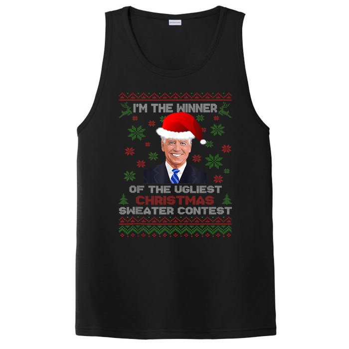 Biden Im The Winner Of The Ugliest Christmas Sweater Contest PosiCharge Competitor Tank