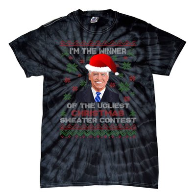 Biden Im The Winner Of The Ugliest Christmas Sweater Contest Tie-Dye T-Shirt