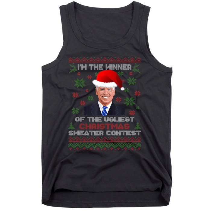 Biden Im The Winner Of The Ugliest Christmas Sweater Contest Tank Top