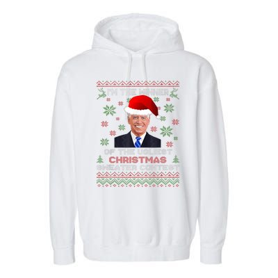 Biden Im The Winner Of The Ugliest Christmas Sweater Contest Garment-Dyed Fleece Hoodie