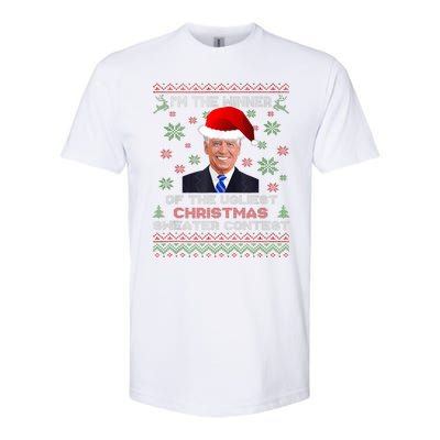 Biden Im The Winner Of The Ugliest Christmas Sweater Contest Softstyle CVC T-Shirt