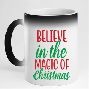 Believe In The Magic Of Christmas Pajama Cool Xmas Holiday 11oz Black Color Changing Mug