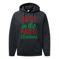 Believe In The Magic Of Christmas Pajama Cool Xmas Holiday Performance Fleece Hoodie