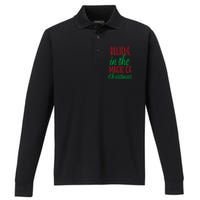 Believe In The Magic Of Christmas Pajama Cool Xmas Holiday Performance Long Sleeve Polo