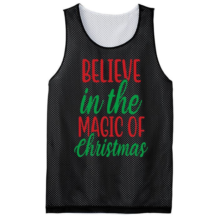 Believe In The Magic Of Christmas Pajama Cool Xmas Holiday Mesh Reversible Basketball Jersey Tank