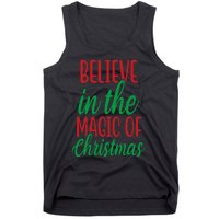 Believe In The Magic Of Christmas Pajama Cool Xmas Holiday Tank Top