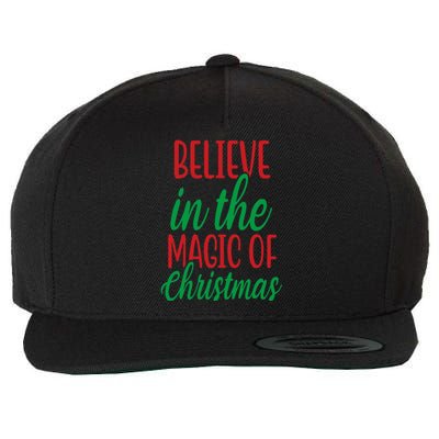 Believe In The Magic Of Christmas Pajama Cool Xmas Holiday Wool Snapback Cap