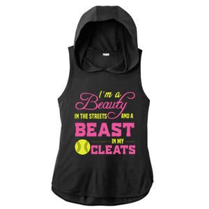 Beauty In The Street Beast In My Cleats GirlWo Softball Ladies PosiCharge Tri-Blend Wicking Draft Hoodie Tank