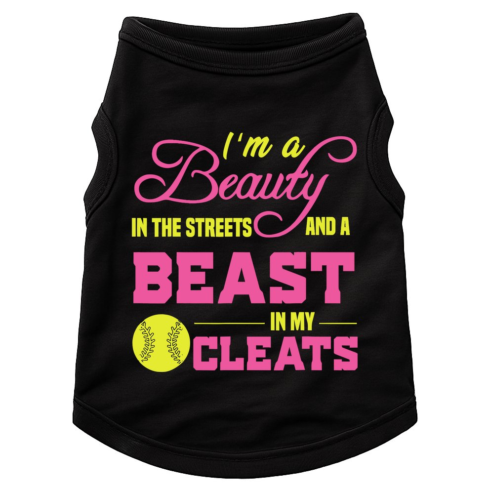 Beauty In The Street Beast In My Cleats GirlWo Softball Doggie Tank