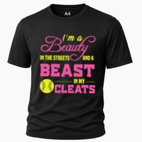 Beauty In The Street Beast In My Cleats GirlWo Softball Cooling Performance Crew T-Shirt