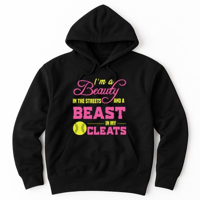 Beauty In The Street Beast In My Cleats GirlWo Softball Hoodie
