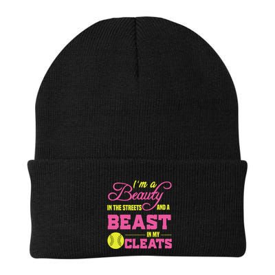 Beauty In The Street Beast In My Cleats GirlWo Softball Beanie
