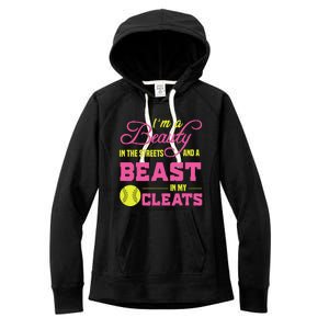 Beauty In The Street Beast In My Cleats GirlWo Softball Women's Fleece Hoodie