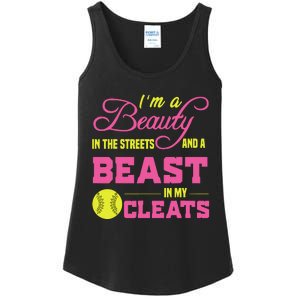 Beauty In The Street Beast In My Cleats GirlWo Softball Ladies Essential Tank