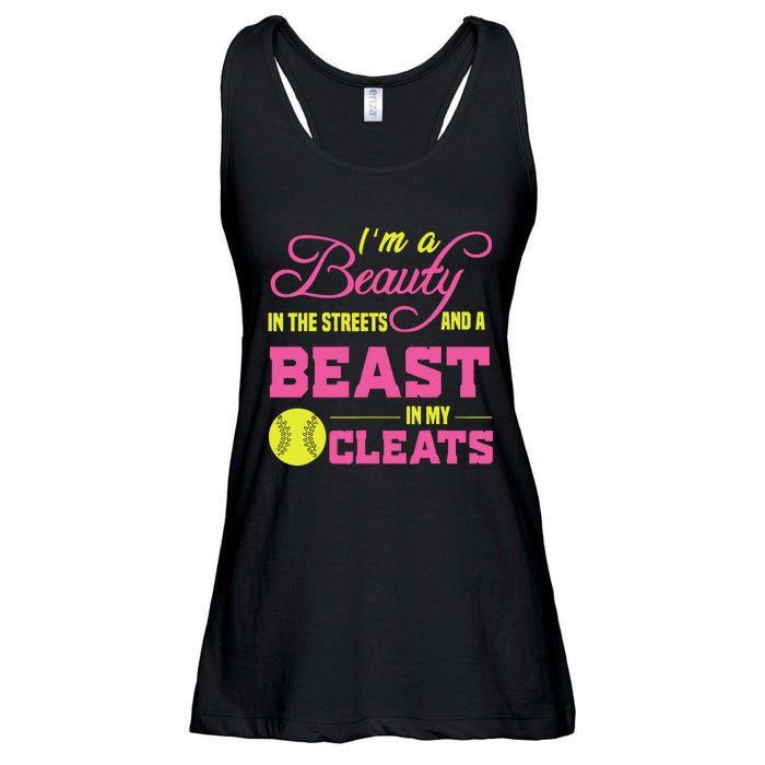 Beauty In The Street Beast In My Cleats GirlWo Softball Ladies Essential Flowy Tank