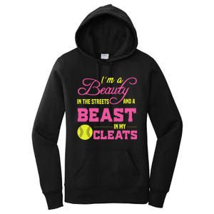 Beauty In The Street Beast In My Cleats GirlWo Softball Women's Pullover Hoodie