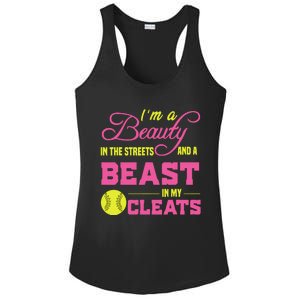 Beauty In The Street Beast In My Cleats GirlWo Softball Ladies PosiCharge Competitor Racerback Tank