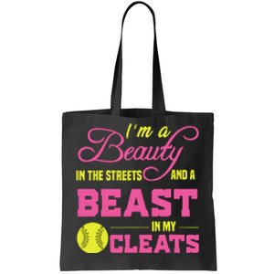 Beauty In The Street Beast In My Cleats GirlWo Softball Tote Bag