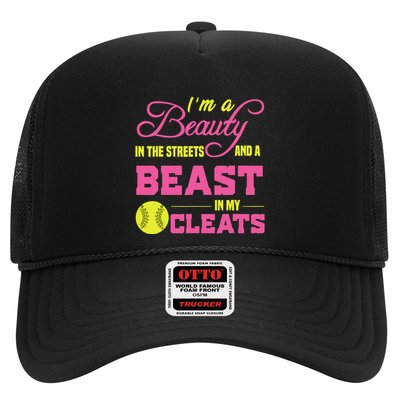 Beauty In The Street Beast In My Cleats GirlWo Softball Trucker Hat