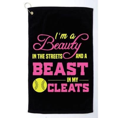 Beauty In The Street Beast In My Cleats GirlWo Softball Golf Towel