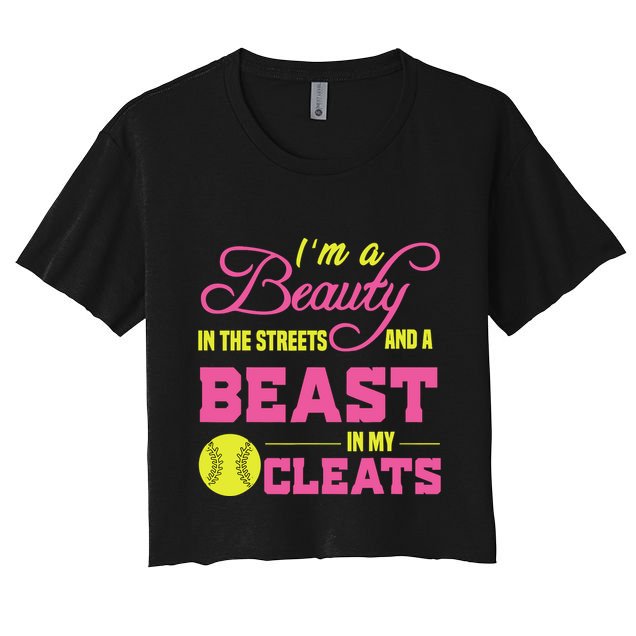 Beauty In The Street Beast In My Cleats GirlWo Softball Crop Top