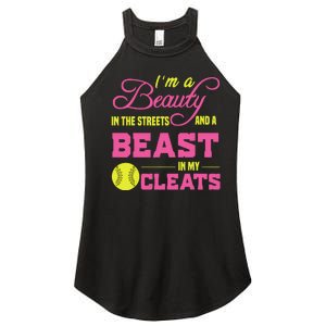 Beauty In The Street Beast In My Cleats GirlWo Softball Women's Perfect Tri Rocker Tank