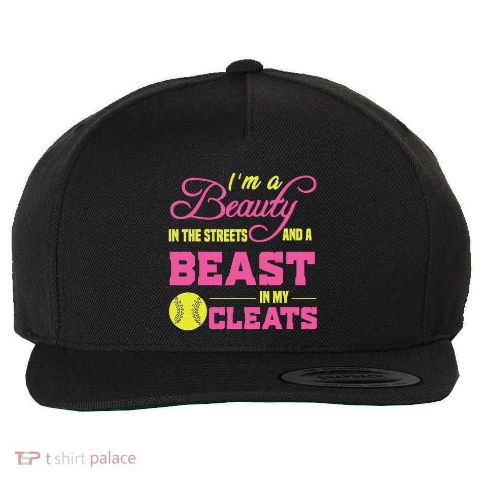 Beauty In The Street Beast In My Cleats GirlWo Softball Wool Snapback Cap