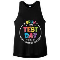 Bruh Its Test Day Rock The Test Teacher Student Testing Day Ladies PosiCharge Tri-Blend Wicking Tank