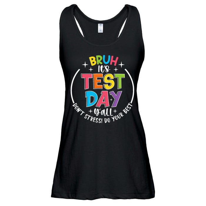 Bruh Its Test Day Rock The Test Teacher Student Testing Day Ladies Essential Flowy Tank