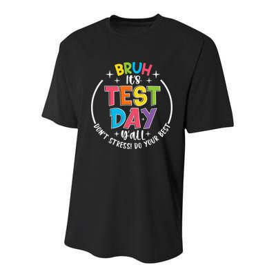 Bruh Its Test Day Rock The Test Teacher Student Testing Day Youth Performance Sprint T-Shirt