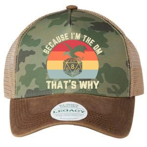 Because Im The DM Thats Why Gift Retro RPG Dice Dragon Legacy Tie Dye Trucker Hat