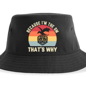 Because Im The DM Thats Why Gift Retro RPG Dice Dragon Sustainable Bucket Hat