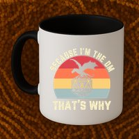 Because Im The DM Thats Why Gift Retro RPG Dice Dragon Mug